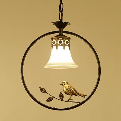美式走廊灯过道灯 创意个性玄关灯阳台灯具复古门厅单个小鸟吊灯